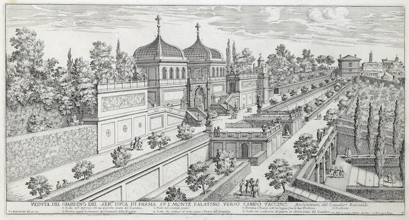 Giovanni Batitista Falda (Italian, 1643-1678) The Garden of the Duke of Parma [from the Gardens of Rome] 1677 Etching Art History Department Fund 1996.2I © Michael C. Carlos Museum, Emory University. Photo by Bruce M. White, 2008. 