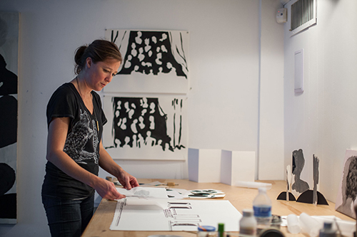Amy Pleasant in her studio, 2013. Photographed by Jason Wallis Photography.