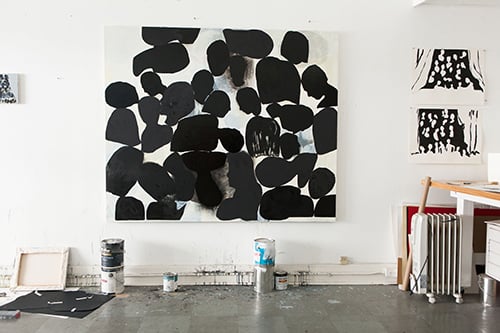 A painting in progress in Amy Pleasant’s studio. Photographed by Jason Wallis Photography