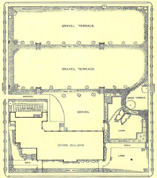 Plan of Whitefoord School garden, 1933. From Garden History of Georgia: 1733-1933.