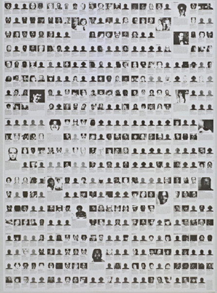  Untitled (Death by Gun), poster displayed in stacks, 1990. 
