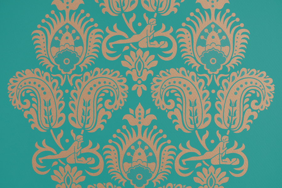 Turquoise Diamond, detail, 2013, hand-pulled screen print. 