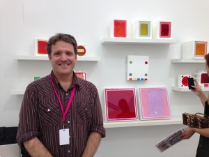 John Pollard of Richmond's ADA Gallery with works by Jared Clark, at Untitled.