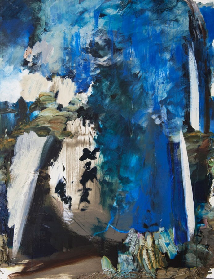 Annie Lapin, Air Pour Scape, 2013; oil on canvas, 57 by 44 inches. Collection of Thao Nguyen, Los Angeles. 