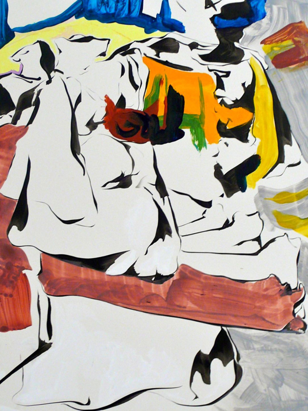 Kim Piotrowski, Lazy Good, 2013; acrylic ink, acrylic paint, and flashe on panel, 12 by 9 inches.