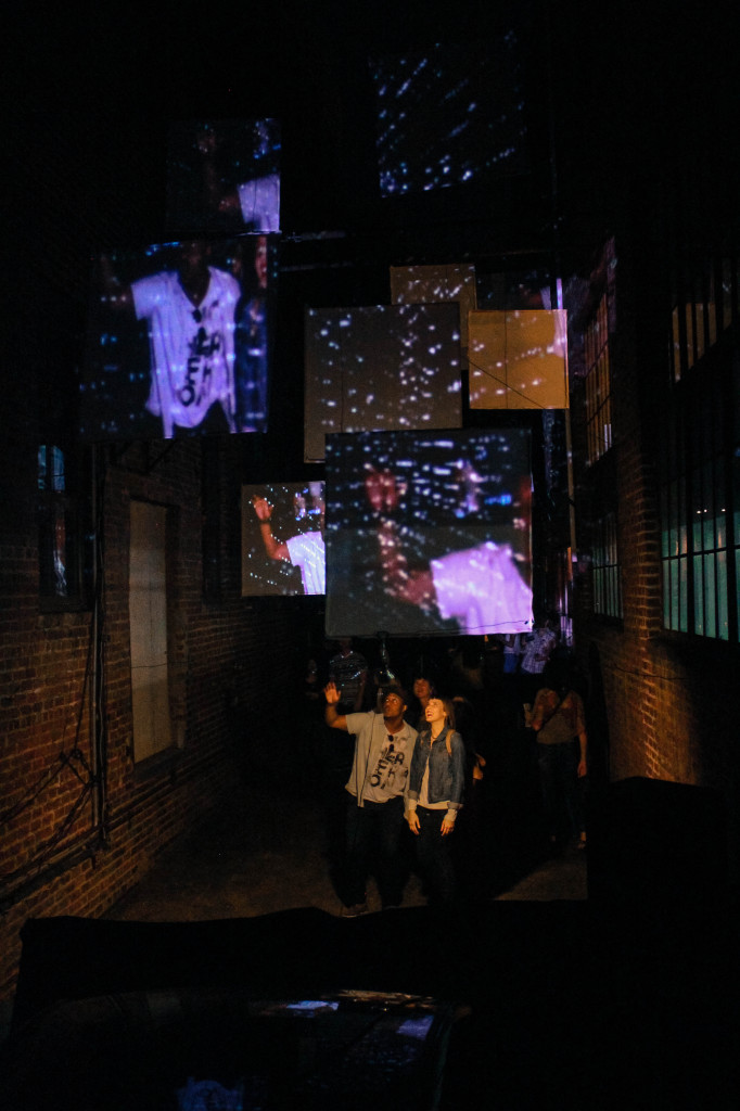 Array, 2013, installation in Castleberry Hill for Flux Night in Atlanta.