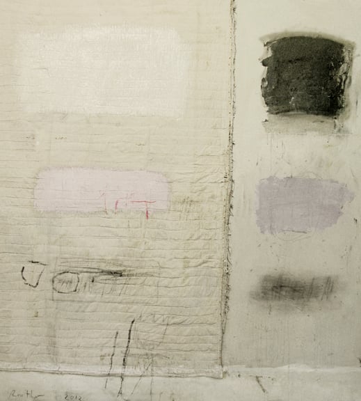 Kit Reuther, #1142, 2012; oil and textiles on canvas, 72 by 60 inches.  