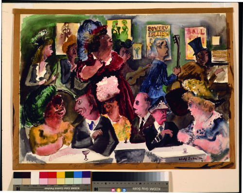 Adolf Dehn, Bowery Follies, 1946; watercolor on paper, 16 by 21½ inches. Georgia Museum of Art.