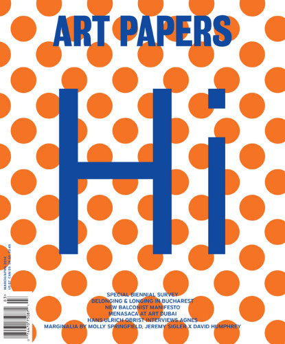 The March/April 2014 cover of Art Papers.