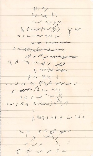 Panzee's handwriting, 2013. 