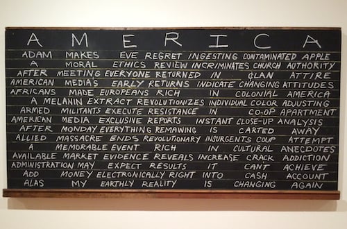 Willie Cole, How Do You Spell America? #7, 1993. 