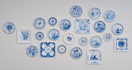 Stacy Bloom Rexrode, Quasi-Delft Bequest series, 2013-14; permanent marker on plastic plates.