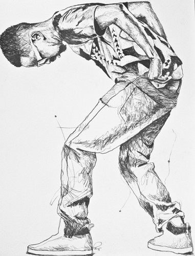Fahamu Pecou, Beez the Block, 2014; graphite on paper, 31½ by 24 inches. 