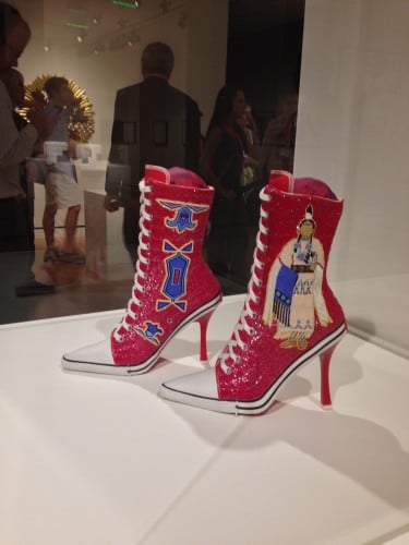 Keri Greeves, Abstraction: Kiowa by Design, beads on high-heeled sneakers.
