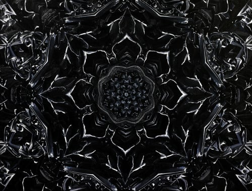 Caomin Xie, Mandala #41, 2014; oil on canvas, 48 by 64 inches.