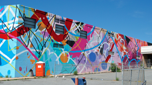 Exterior of the Westside Cultural Arts Center with a mural by HENSE. © Rob Dunalewicz.