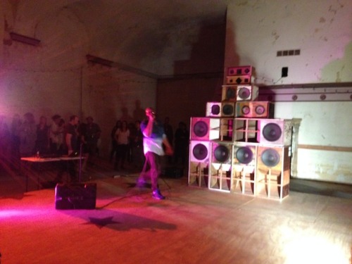 Beans’ performance at Gary Simmons' Recapturing Memories of the Black Ark, 2014, Tremé Market Branch.