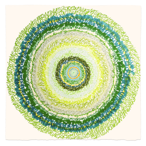Steven L. Anderson, Energy Spiral—Nature Continues Glory Continues, 2014; marker and pen on paper, 26 by 26 inches. 