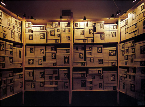 Christian Boltanski's Reserve Detective, 1987, exhibited at the ICP's "Archive Fever" in 2007. 