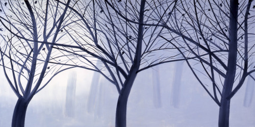 Alex Katz, Winter Landscape 2, 2005; oil on linen, 120 by 240 inches.