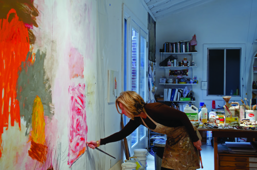 Rocio Rodriguez in her studio, where she prefers to work alone. 