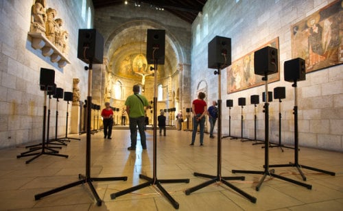 The exhibition of the The Forty Part Motet at The Cloisters in 2013 marked the first time that the medieval-look-alike chapel had ever displayed a piece of contemporary art. 
