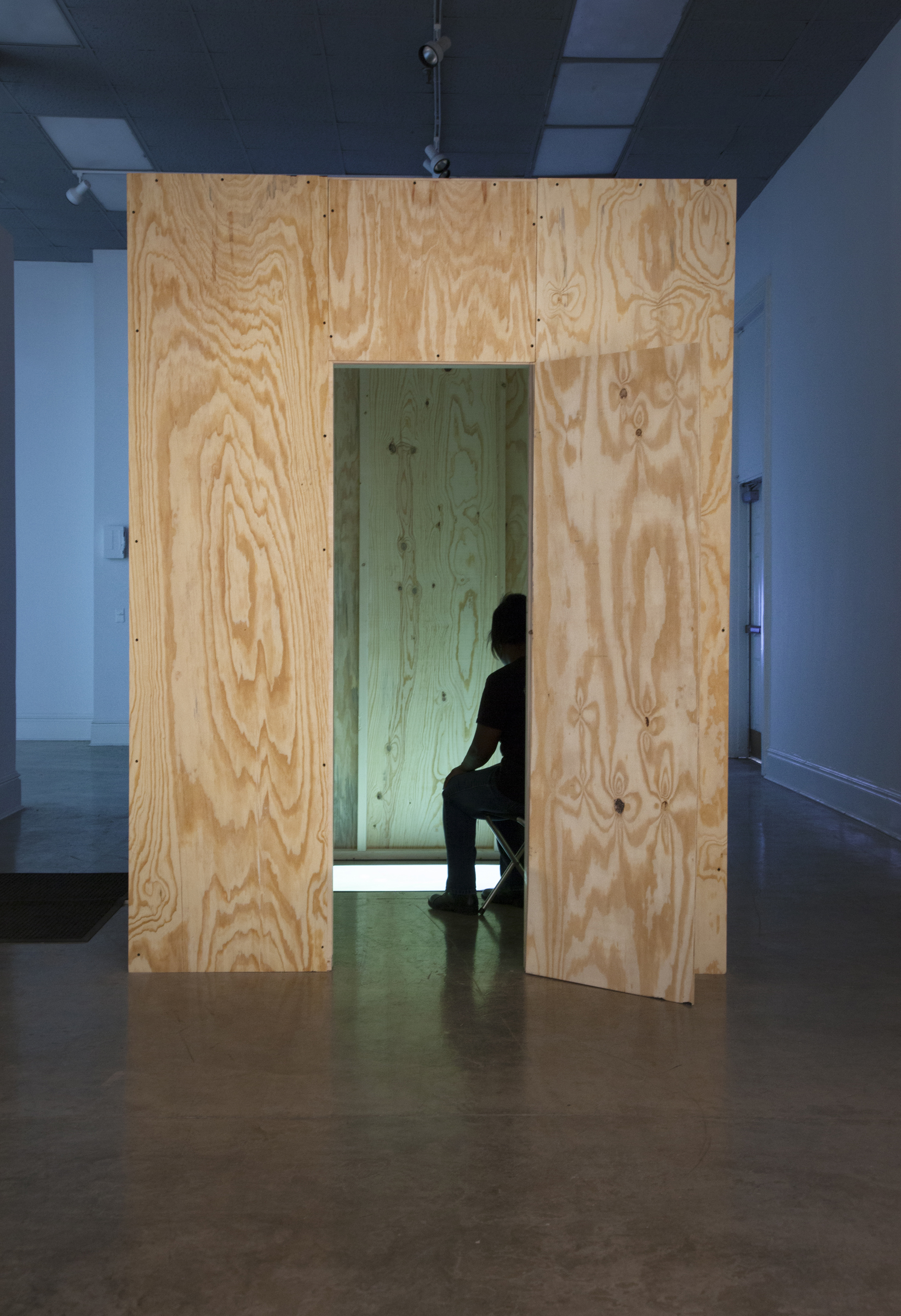 Installation view of Erin Colleen Johnson's video Hole.
