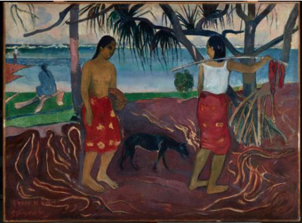 Paul Gauguin, Under the Pandanus (I Raro te Oviri), 1891; oil on canvas, 26½ by 35¾ inches.