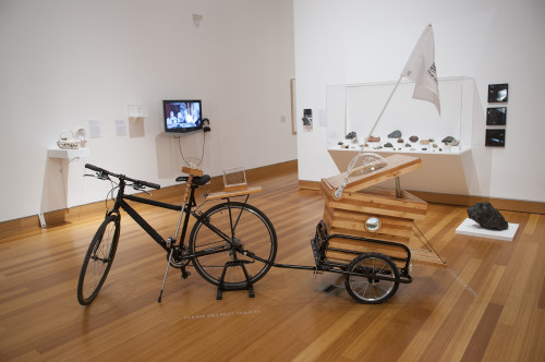 Communibus Locis Interpretive Foundation (CLIF): Mobile Wunderkammer,  2013-2014. Sean Miller American, born 1967. Bicycle and mixed media.