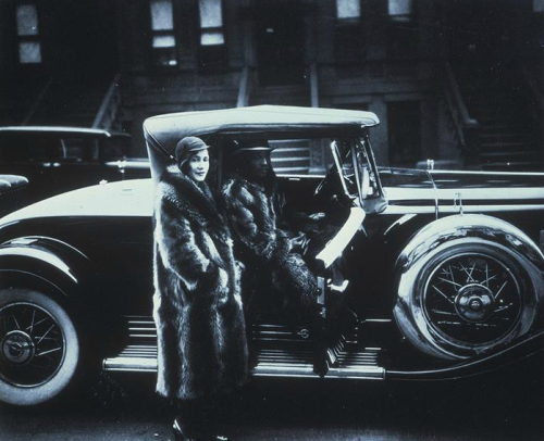 James Van Der Zee, Portrait of Couple with Raccoon Coats and Stylist Car, 1932 Courtesy artstor.org