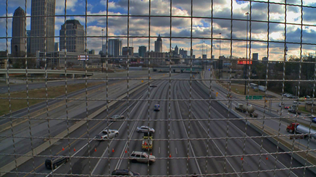 Traffic halted on Atlanta's Downtown Connector. 