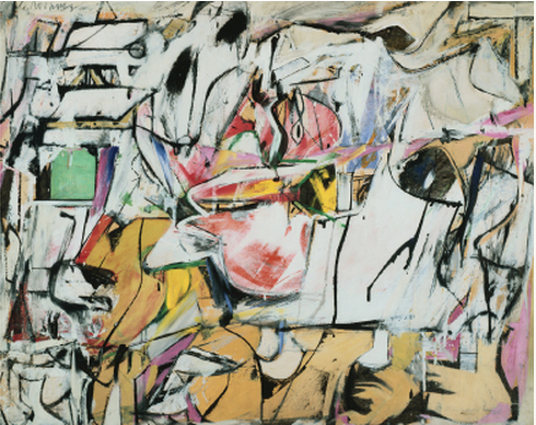 Willem de Kooning, Asheville, 1948; oil and enamel on cardboard, 25½ by 32 inches. The Phillips Collection, Washington DC. © 2015 The Willem de Kooning Foundation/ Artists Rights Society (ARS), New York.