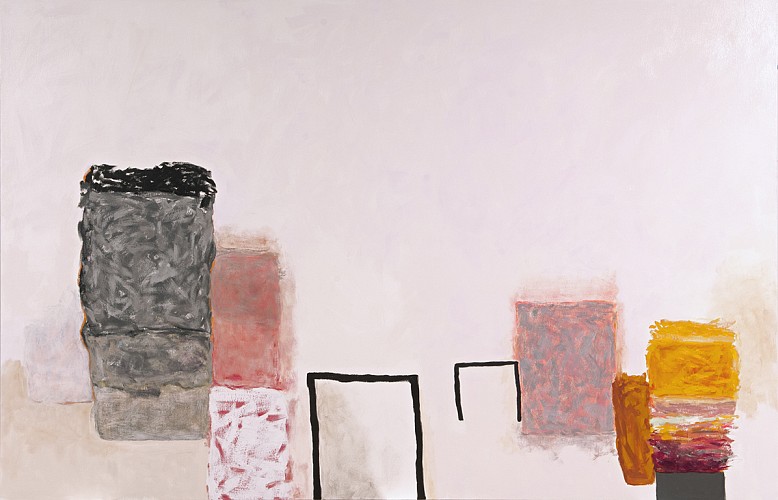 Rocio Rodriguez, Neither here nor there, 2015; oil on canvas, 72 by 111 inches.