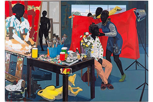 Kerry James Marshall, Untitled (Studio), 2014. Acrylic on PVC panel; 83 1/2 × 118 7/8 in. (211.9 × 301.8 cm). The Metropolitan Museum of Art, Purchase, The Jacques and Natasha Gelman Foundation Gift, Acquisitions Fund and The Metropolitan Museum of Art Multicultural Audience Development Initiative Gift, 2015 (2015.366) © Kerry James Marshall