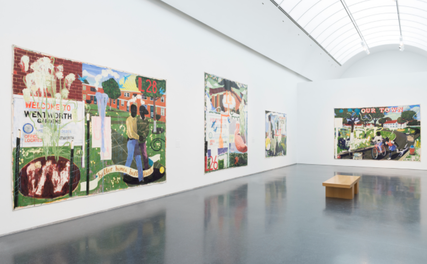 Installation view of "Kerry James Marshall: Majestic" at the Chicago MCA.