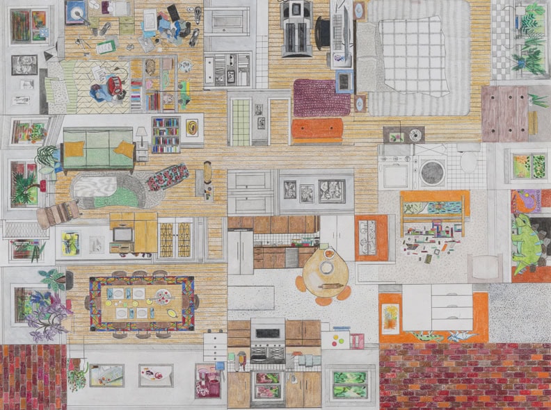 Ann Toebbe, Ex-Wife, 2016; graphite and colored pencil on paper, 18 by 24 inches.