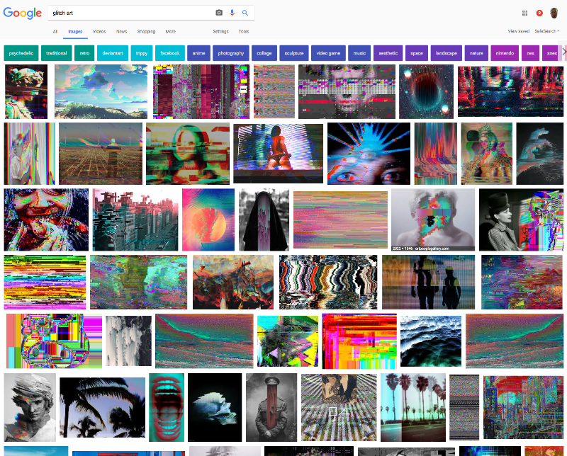 "Glitch Art" Google Image search, accessed April 15, 2017.