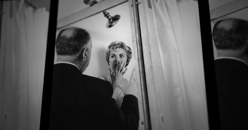 Alfred Hitchcock directs Janet Leigh on the set of the 1960 film "Psycho," from the documentary "78/52." (Sundance Selects)