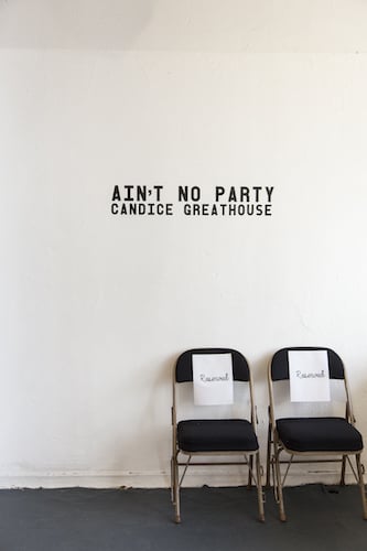 Candice Greathouse, Reserved, 2018. Detail from "Ain't No Party"
