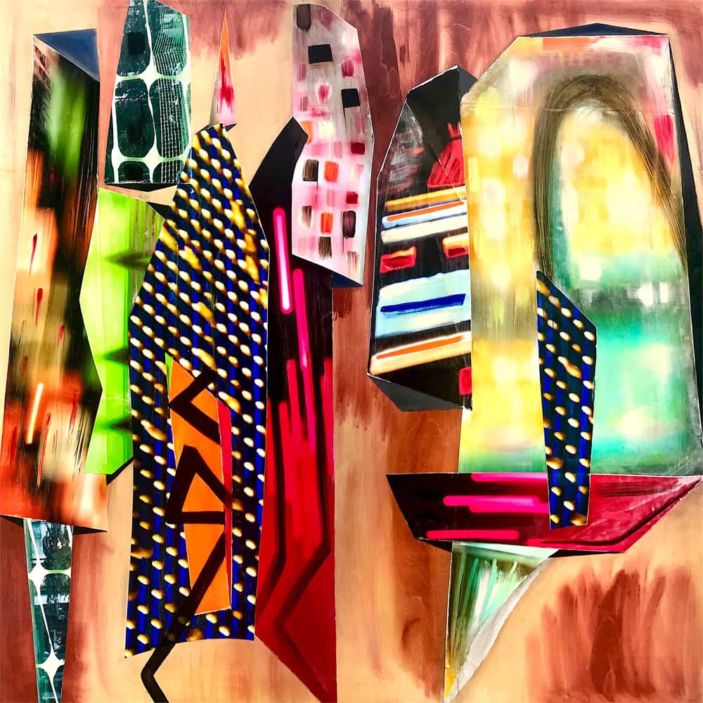 Colorful abstract painting by Pinkney Herbert.