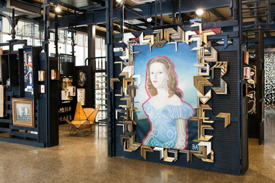 Installation of Butch Anthony's Museum of Wonder, a collection of various artworks and artifacts.