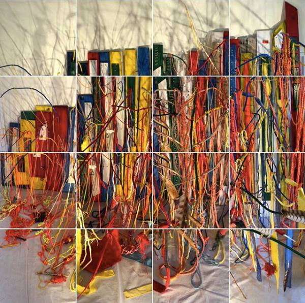 Artwork of colorful knotted strings, by Art Vandenberg