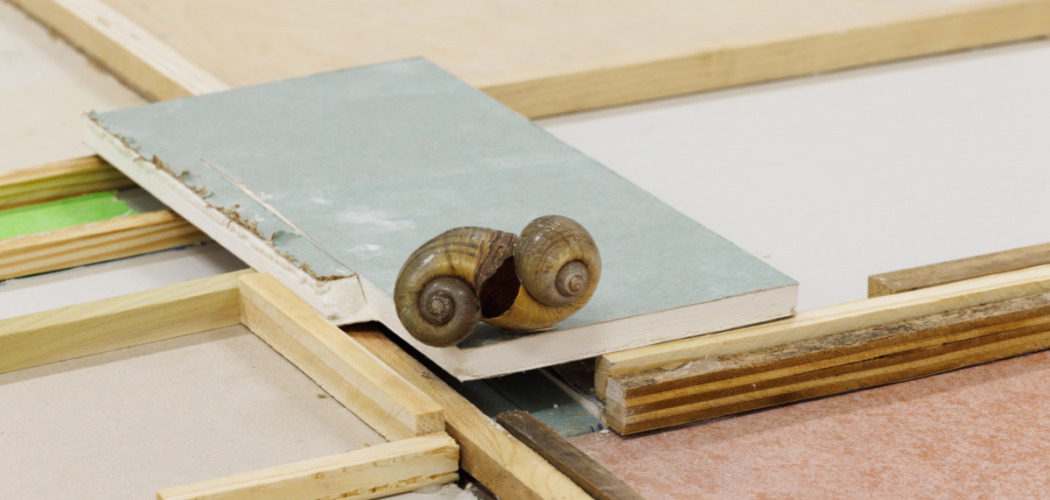 snail on table wood frames