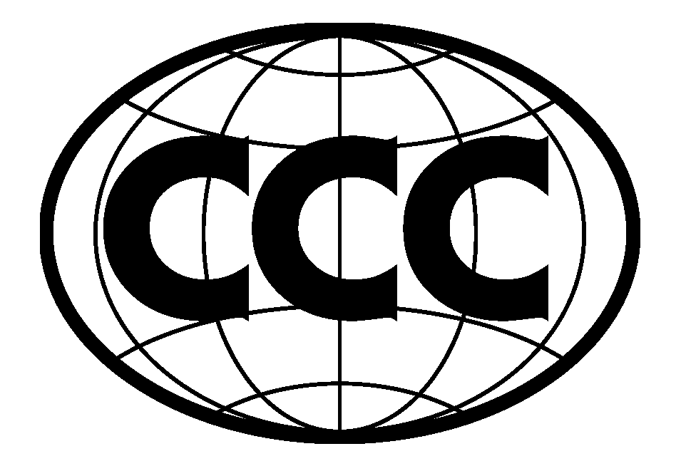 ccc logo black letters planet oval shaped logo