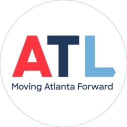 City of Atlanta Mayor's Office logo - the initials A T L with the subheading Moving Atlanta Forward in a white circle.