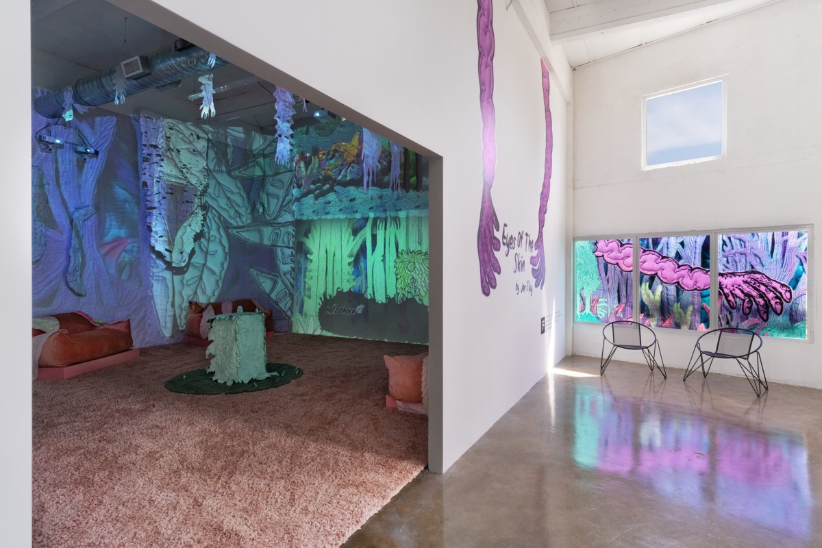 installation view of textile-based immersive installation