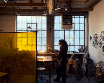 Portrait of Abigail Lucien in their studio, New York, NY, 2026. Photograph by Luis Corzo and image courtesy of Abigail Lucien and Nicola Vassell Gallery, New York.